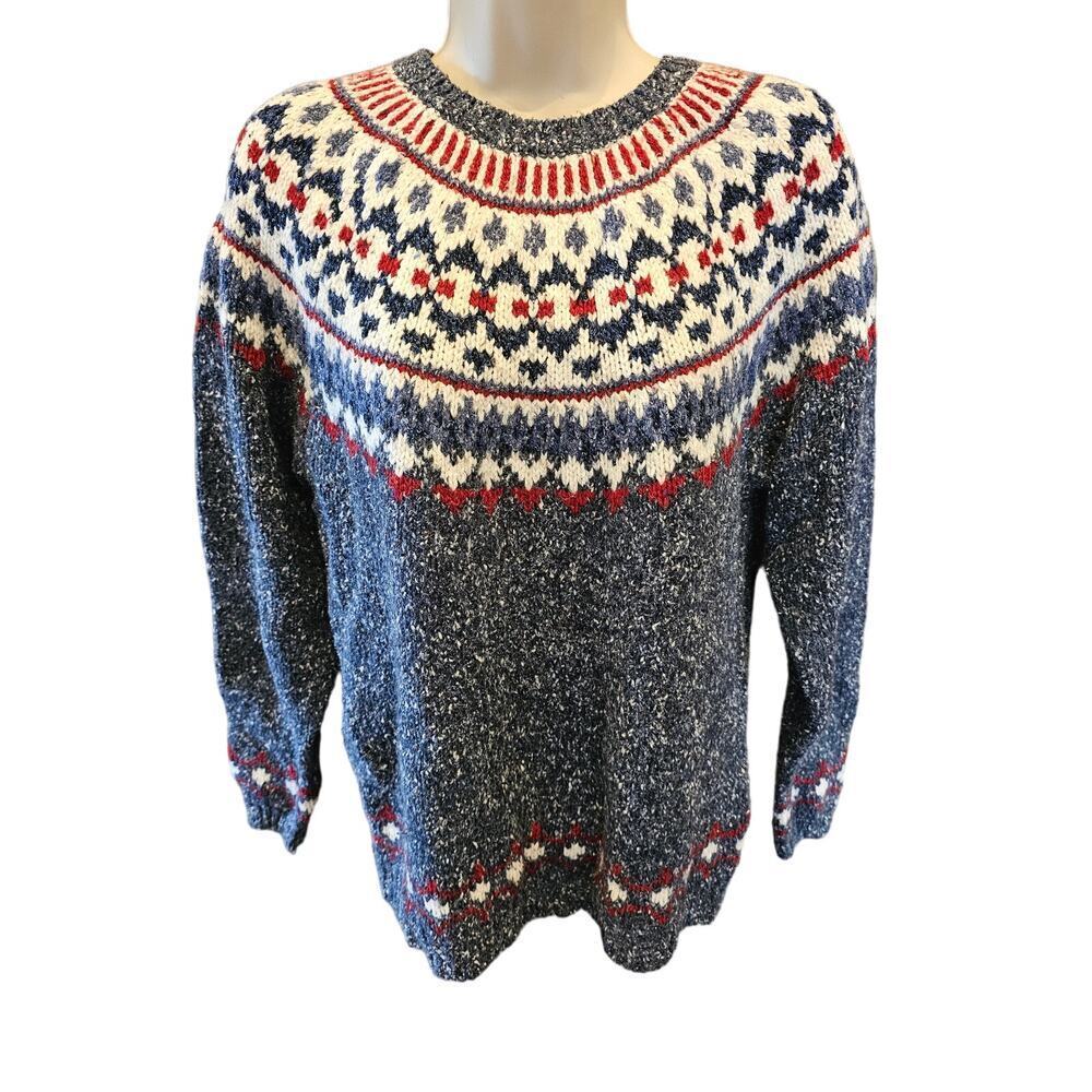 Vintage St johns bay size M wool blend Christmas holiday themed knit sweater ^